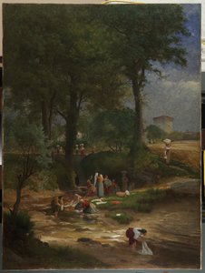 1873年在佩鲁贾附近洗涤日 作者 乔治·英尼斯